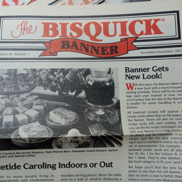 Bisquick Banners 1980's Granny Core Cooking Recipe Vintage Collection - Picture 1 of 7